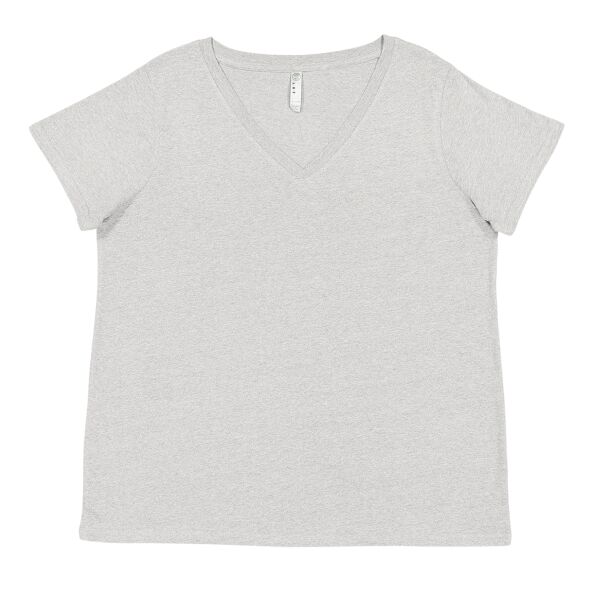 Ladies' Curvy V-Neck Fine Jersey T-Shirt Thumbnail