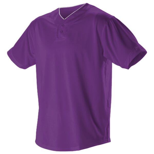 Men's Two Button Mesh Baseball Jersey With Piping Thumbnail