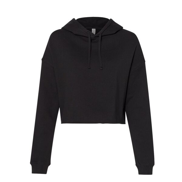 Women's Lightweight Hooded Pullover Crop Sweatshirt Thumbnail