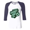 Ladies' Baby Rib Three-QuarterSleeve Contrast Raglan T-Shirt Thumbnail