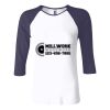 Ladies' Baby Rib Three-QuarterSleeve Contrast Raglan T-Shirt Thumbnail