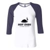 Ladies' Baby Rib Three-QuarterSleeve Contrast Raglan T-Shirt Thumbnail