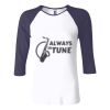 Ladies' Baby Rib Three-QuarterSleeve Contrast Raglan T-Shirt Thumbnail