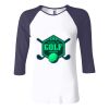 Ladies' Baby Rib Three-QuarterSleeve Contrast Raglan T-Shirt Thumbnail