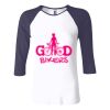 Ladies' Baby Rib Three-QuarterSleeve Contrast Raglan T-Shirt Thumbnail