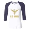 Ladies' Baby Rib Three-QuarterSleeve Contrast Raglan T-Shirt Thumbnail