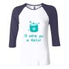 Ladies' Baby Rib Three-QuarterSleeve Contrast Raglan T-Shirt Thumbnail