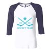 Ladies' Baby Rib Three-QuarterSleeve Contrast Raglan T-Shirt Thumbnail