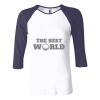 Ladies' Baby Rib Three-QuarterSleeve Contrast Raglan T-Shirt Thumbnail