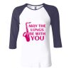 Ladies' Baby Rib Three-QuarterSleeve Contrast Raglan T-Shirt Thumbnail